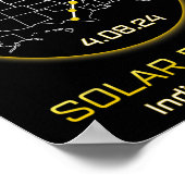 Solar Eclipse 2024 Indianapolis in Indiana Totalit Poster (Ecke)