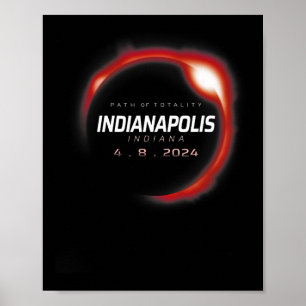 Solar Eclipse 2024 Indianapolis Indiana 8. April 2 Poster