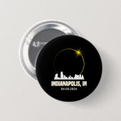 Solar Eclipse 2024 Indianapolis Skyline Indiana Ec Button (Vorne & Hinten)