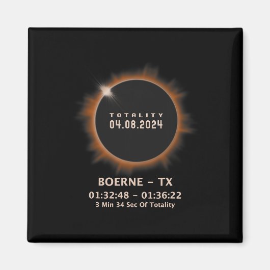 Solar Eclipse 2024 Insgesamt 04.08.24 Texas Tx Magnet (Vorne)