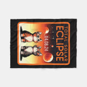 Solar-Eclipse 2024 Katzen Gesamtsolarausstoß 4,08, Fleecedecke (Vorderseite (Horizontal))