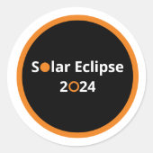 Solar Eclipse 2024 Klassischer Rundaufkleber Runder Aufkleber (Vorderseite)