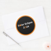 Solar Eclipse 2024 Klassischer Rundaufkleber Runder Aufkleber (Umschlag)