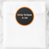 Solar Eclipse 2024 Klassischer Rundaufkleber Runder Aufkleber (Tasche)