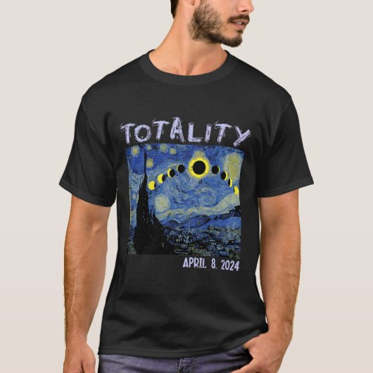 Solar Eclipse 2024 Kunst Totalität April 8 Männer T-Shirt (Vorderseite)