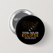 Solar Eclipse 2024 Map Eclipse 8. April 2024 Eclip Button (Vorne & Hinten)