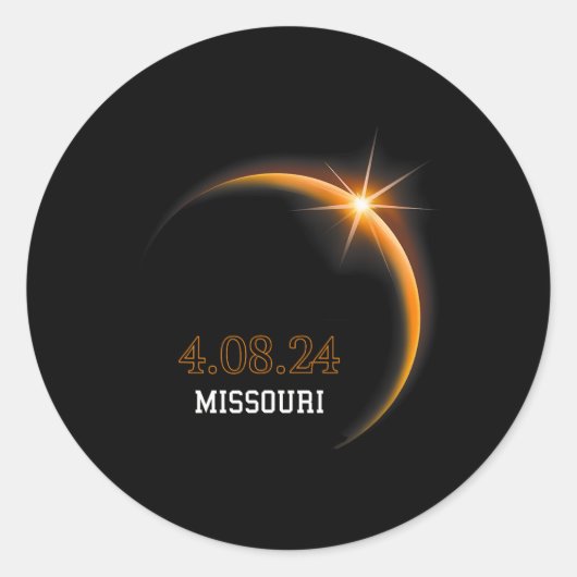 Solar Eclipse 2024 Missouri Totality Spring 4,08,2 Runder Aufkleber (Vorderseite)