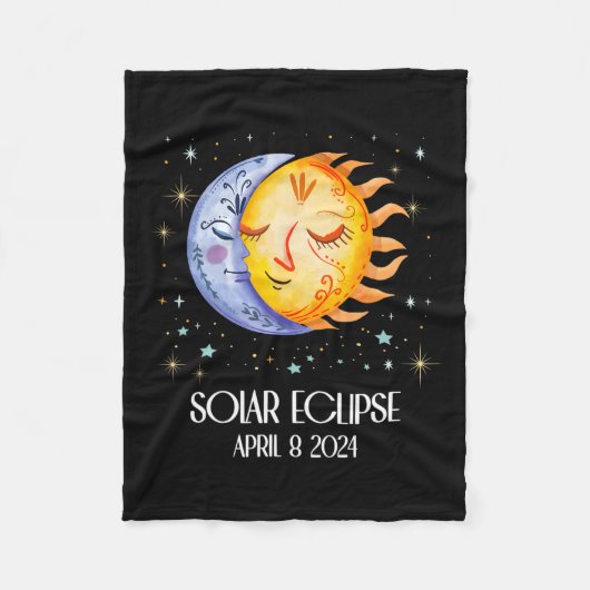 Solar Eclipse 2024 Niedlich Solar Eclipse Kids Boy Fleecedecke (Vorderseite)