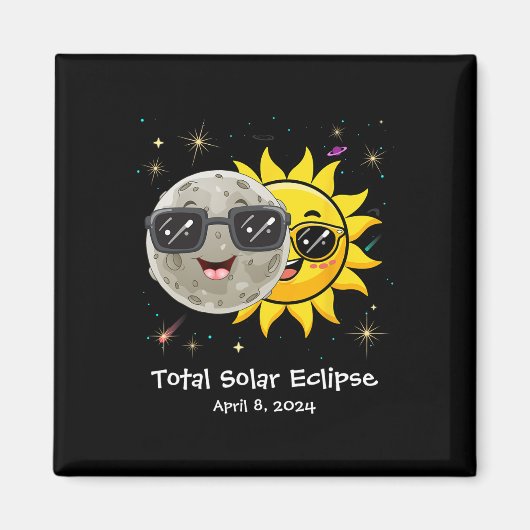 Solar Eclipse 2024 Niedlich Solar Eclipse Kids Boy Magnet (Vorne)