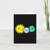 Solar Eclipse 2024 Niedliche Kawaii Fun Astronomie Karte (Vorderseite)
