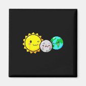 Solar Eclipse 2024 Niedliche Kawaii Fun Astronomie Magnet (Vorne)