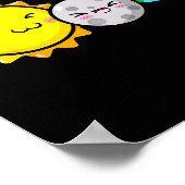 Solar Eclipse 2024 Niedliche Kawaii Fun Astronomie Poster (Ecke)
