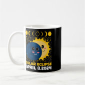 Solar Eclipse 2024 Niedlicher Kleinkinderjunge Ges Kaffeetasse (Links)
