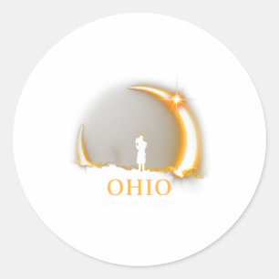 Solar-Eclipse 2024 Ohio Gesamtsolarausstoß 1 Runder Aufkleber