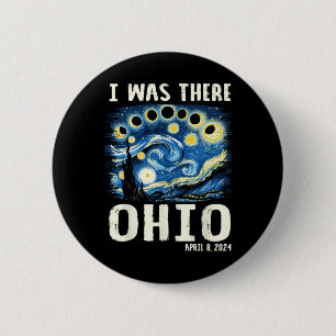 Solar Eclipse 2024 Ohio - Starry Night Painting Button