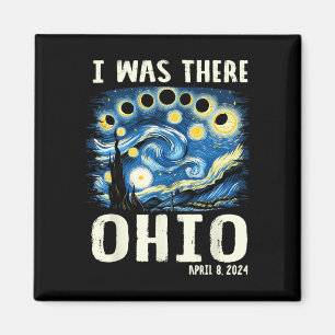 Solar Eclipse 2024 Ohio - Starry Night Painting Magnet