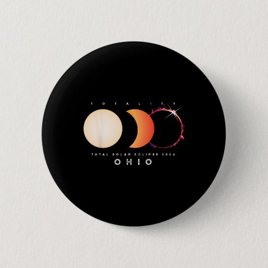 Solar Eclipse 2024 Ohio Total Eclipse America Grap Button (Vorderseite)