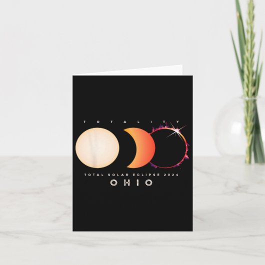 Solar Eclipse 2024 Ohio Total Eclipse America Grap Karte (Vorderseite)
