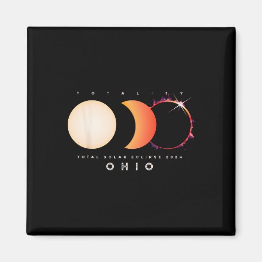 Solar Eclipse 2024 Ohio Total Eclipse America Grap Magnet (Vorne)