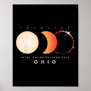 Solar Eclipse 2024 Ohio Total Eclipse America Grap Poster