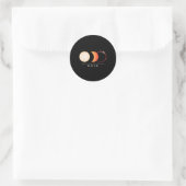Solar Eclipse 2024 Ohio Total Eclipse America Grap Runder Aufkleber (Tasche)