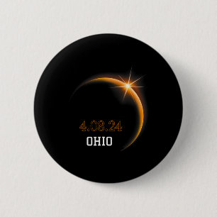 Solar Eclipse 2024 Ohio Totality Spring 4,08,24 Button