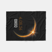 Solar Eclipse 2024 Ohio Totality Spring 4,08,24 Fleecedecke (Vorderseite (Horizontal))