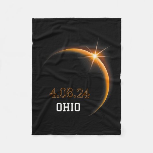 Solar Eclipse 2024 Ohio Totality Spring 4,08,24 Fleecedecke (Vorderseite)