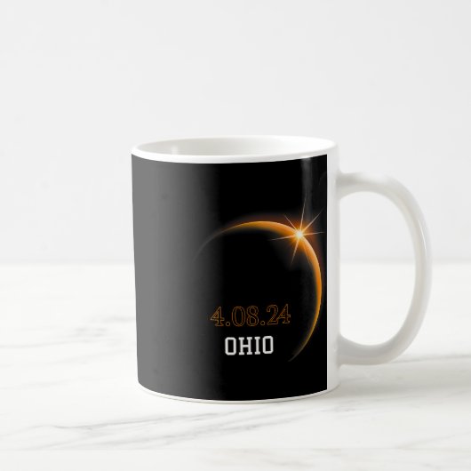 Solar Eclipse 2024 Ohio Totality Spring 4,08,24 Kaffeetasse (Rechts)