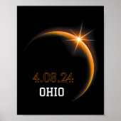Solar Eclipse 2024 Ohio Totality Spring 4,08,24 Poster (Vorne)