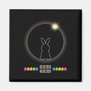 Solar Eclipse 2024 Osterhase Eier Magnet