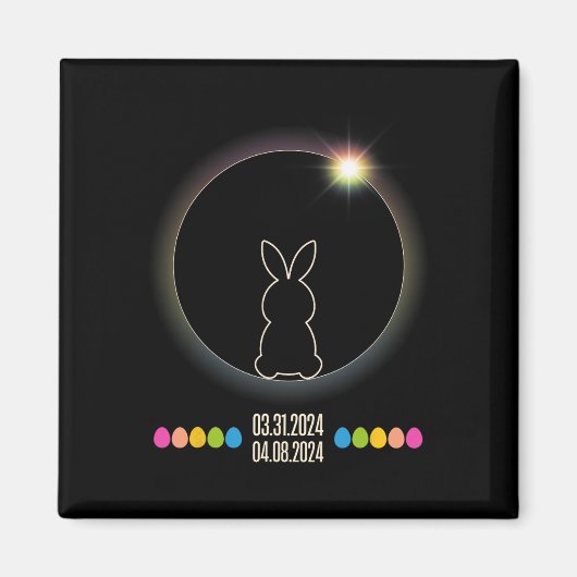 Solar Eclipse 2024 Osterhase Eier Magnet (Vorne)