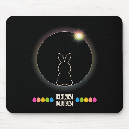 Solar Eclipse 2024 Osterhase Eier Mousepad (Vorne)