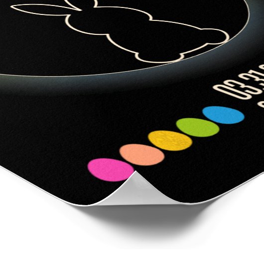 Solar Eclipse 2024 Osterhase Eier Poster (Ecke)