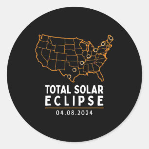 Solar Eclipse 2024 Party America Totality Total US Runder Aufkleber