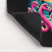 Solar Eclipse 2024 Retro Flamingos Flockin#39; zu Mousepad (Ecke)