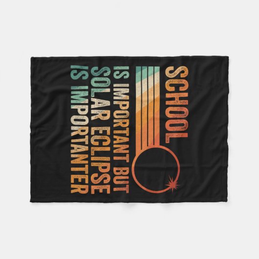 Solar Eclipse 2024 Shirt School Solar Eclipse I Fleecedecke (Vorderseite (Horizontal))