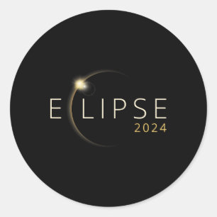 Solar-Eclipse 2024 Solaranlage insgesamt 4,08,24 1 Runder Aufkleber