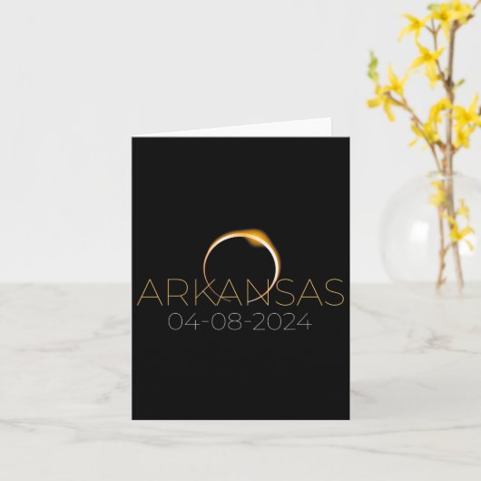 Solar Eclipse 2024 Staat Arkansas Total Solar Ecli Karte (Gelbe Blume)