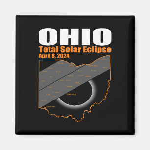 Solar Eclipse 2024 Staat Ohio Karte Gesamtsolaranl Magnet