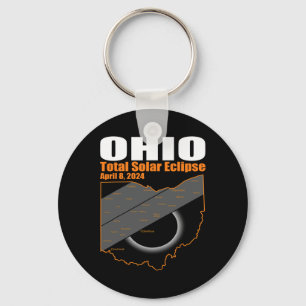 Solar Eclipse 2024 Staat Ohio Karte Gesamtsolaranl Schlüsselanhänger