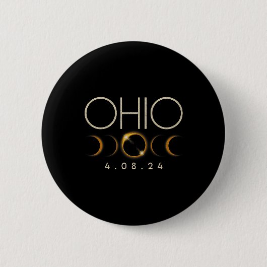 Solar Eclipse 2024 Staat Ohio Total Solar Eclipse Button (Vorderseite)