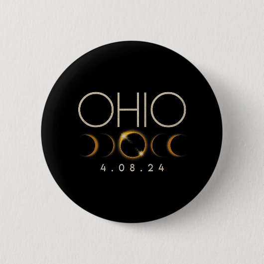 Solar Eclipse 2024 Staat Ohio Total Solar Eclipse Button (Vorderseite)