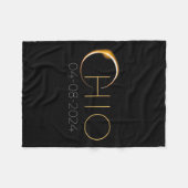 Solar Eclipse 2024 Staat Ohio Total Solar Eclipse Fleecedecke (Vorderseite (Horizontal))