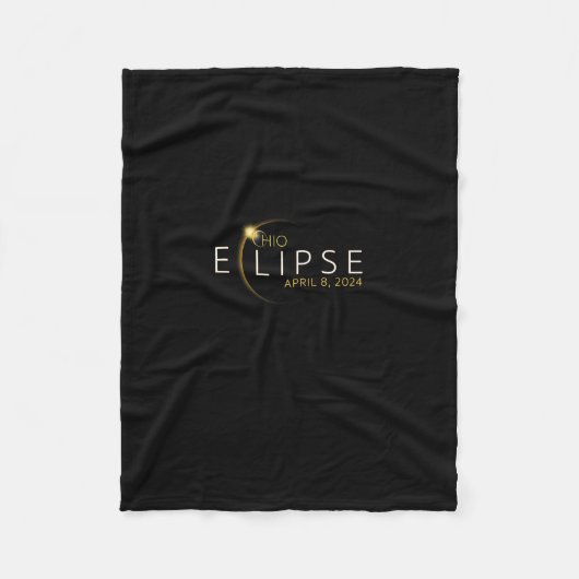Solar Eclipse 2024 Staat Ohio Total Solar Eclipse Fleecedecke (Vorderseite)