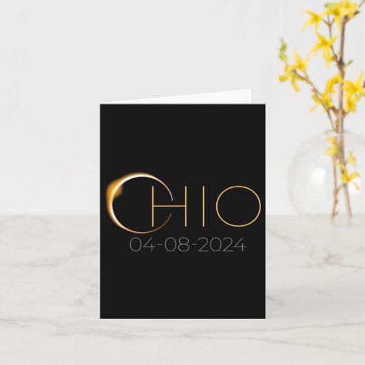 Solar Eclipse 2024 Staat Ohio Total Solar Eclipse Karte (Gelbe Blume)