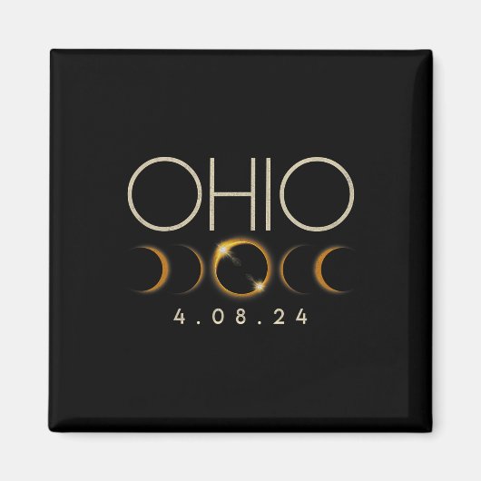 Solar Eclipse 2024 Staat Ohio Total Solar Eclipse Magnet (Vorne)