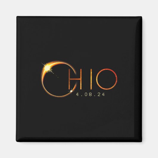 Solar Eclipse 2024 Staat Ohio Total Solar Eclipse Magnet (Vorne)