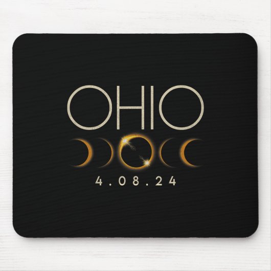 Solar Eclipse 2024 Staat Ohio Total Solar Eclipse Mousepad (Vorne)