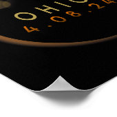 Solar Eclipse 2024 Staat Ohio Total Solar Eclipse Poster (Ecke)